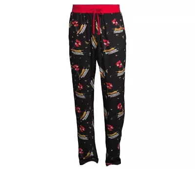 Celebrate Mens Black Valentines Day Dog Skateboard Sleep Pajama Size XL 40-42 • $14.99