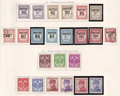 Monaco 1937 Collection Of 23 Stamps VF / HIGH VALUE! • $1.25