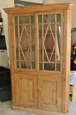 £350 • Buy Pre Loved - Lovely Decorative Pine Corner Unit/Cupboard, Glass Fronted G.C