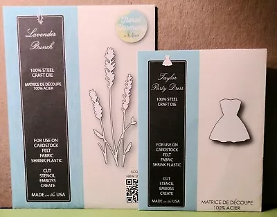 Memory Box Metal Cutting Dies LOT Of 2 Lavender Bunch 99611 Party Dress 98609 • $16.49