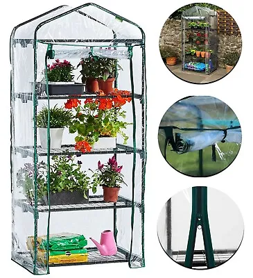 £21.95 • Buy 4 Tier Mini Greenhouse PVC Cover With Metal Frame Outdoor Garden Green House