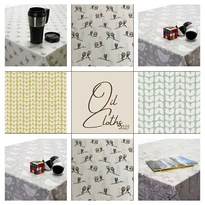 Wipe Clean Cotton Cloth With PVC Coating Oilcloth Tablecloth Multiple Designs • £19.99
