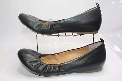 J. Crew Women's Size 8.5 Black Leather Slip On Ballet Flats • $29.99