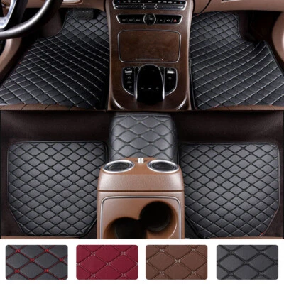 Universal Car Floor Mats Leather Front&Rear Non-Slip Carpets For Most 5 Seat Car • $24.99