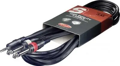 Stagg SYC Stereo Mini Jack To Dual Mono Jack Cable (3m/10ft) SYC3/MPSB2P E • £4.80