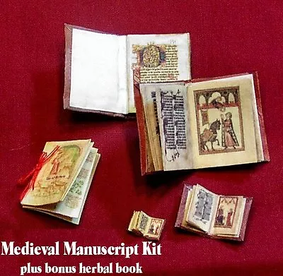 KIT - 1  SCALE - BOOK - MEDIEVAL MANUSCRIPT–Artisan Made • $3.50