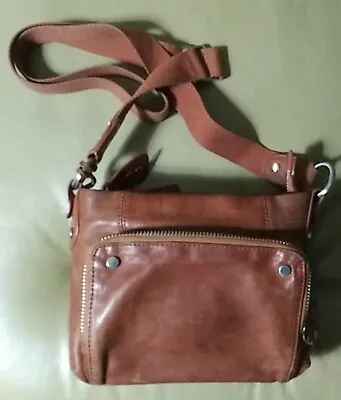 ELLINGTON Eva Copper Brown Leather Adjustable Crossbody Zip Handbag Purse • $29.99