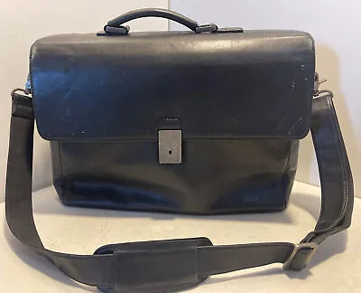 Messenger Bag Black Calvin Klein Business Genuine Leather Soft Side Briefcase • $129.99