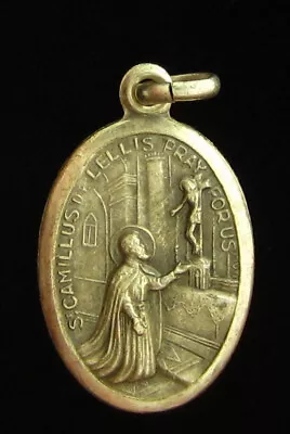 Vintage Saint Camillus Of Lellis Virgin Mary Jesus Medal Religious Catholic • $7.99