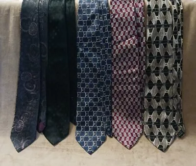 Lot Of 5 Men's Dress Ties. Assorted Brands And Colors See Description.  • $10