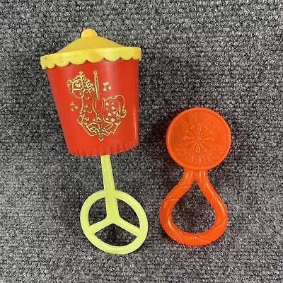 Vintage Baby Toy Teether & Rattle Orange Lollipop Sucker Carousel Horse Retro • $9.97