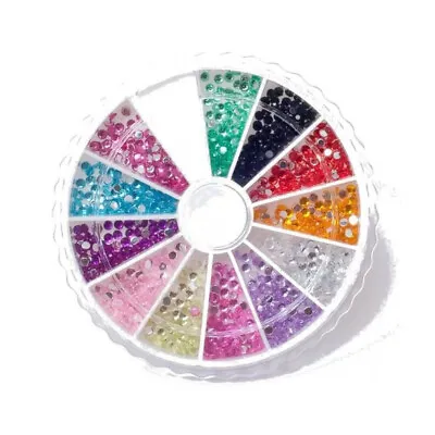 MoYou 3D Wheel 1200 Rhinestone Pack Multi Colours Gemstones Nail Art Decoration • £3.57