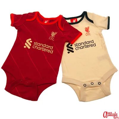 Liverpool Baby Grows-Official-2 Pack Bodysuits-1 Red1 Gold-Liverpool Baby Kits • £18