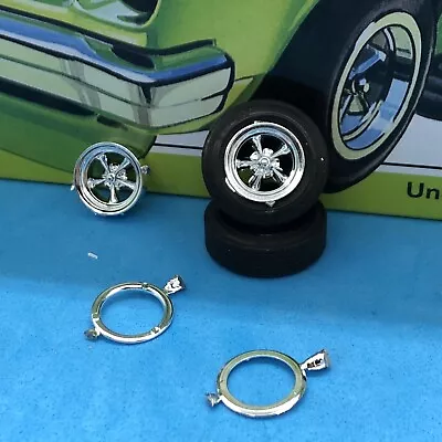 FOB Vega Funny Car American Torq  Thrust Mag Wheels W Tires 1:25 LBR Model Parts • $6.90