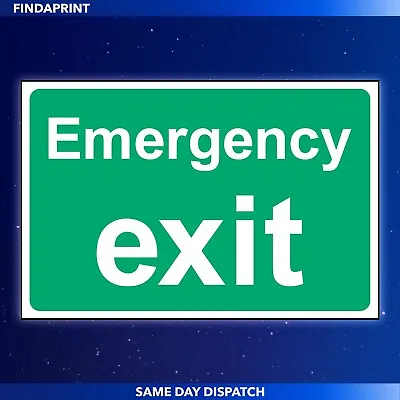 £0.99 • Buy Emergency Exit Sign - Emergency Escape, Fire Exit Sticker ALL SIZES - EMER0085