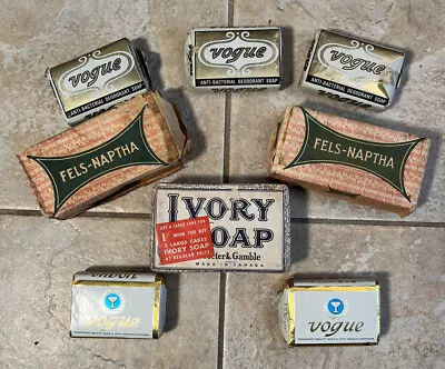 Lot Vintage Ivory Vogue Fels Naptha Soap Bar Large Size NOS 1940s  1930s 20s 50s • $9.99