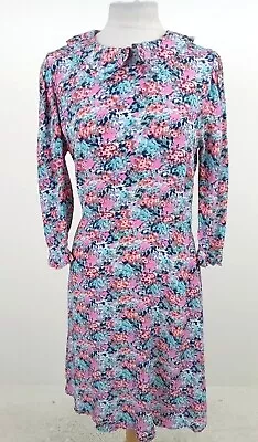 M&S X Ghost Dress Pink Blue Foral Print Collared NEW F2 • £6.99