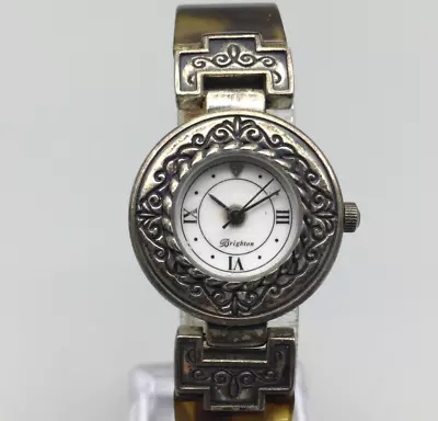 Brighton Monte Carlo Watch Women Silver Tone Faux Tortoise New Battery 6.75  • $19.49