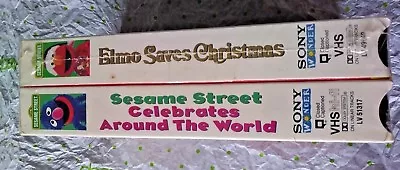 Sesame Street 2 VHS - Celebrates Around The World + ELMO SAVES CHRISTMAS New • $39.99