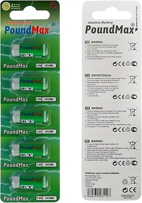 5 X PoundMax 910A LR1 N Type MN9100 1.5V Alkaline Batteries • £5.50