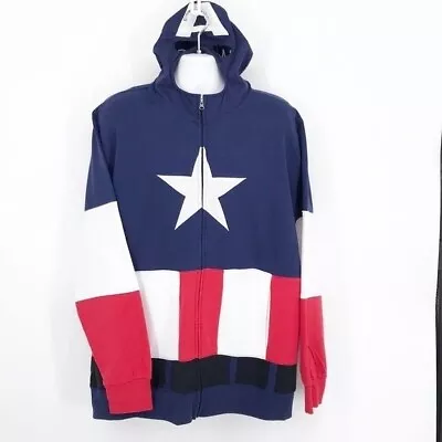 Captain America Marvel Hoodie Men's Large Mad Engine Full Zip Sweatshirt  2X • $17