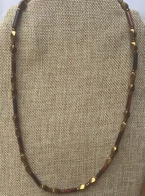 Men's Women's Copper Magnetic Hematite Red Tiger Eye Tube Necklace Super Strong! • $40.99