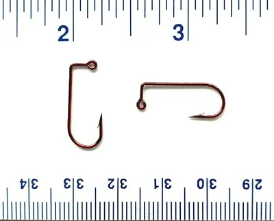 100 VMC 9147 9147TR Red 90 Degree Bend Aberdeen Jig Fish Fishing Hooks Sz 6 • $10.49