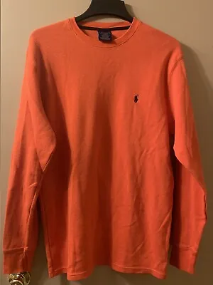 Polo Ralph Lauren Mens Long Sleeve Thermal Size  XL Orange Sleepwear Gently Used • $33.50