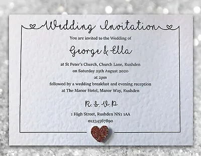£4.62 • Buy Wedding Invitations / Evening Reception Invites Personalised With Envelopes X 10