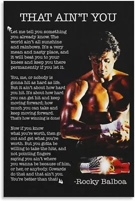 Rocky Motivational Poster Inspirational Quotes Poster Rocky Canvas Wall Art  • $14.16