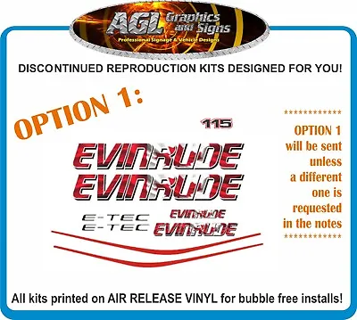 EVINRUDE E-TEC Canadian Edition Decal Kit  115 135 150 175 200 225 250 Hp Etec • $54.52