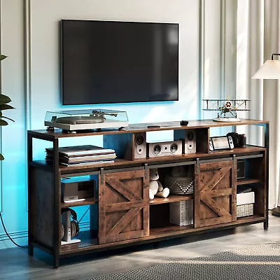 TV Stand Cabinet With RGB LED & Power Station TV Entertainment Center Console • $195.99