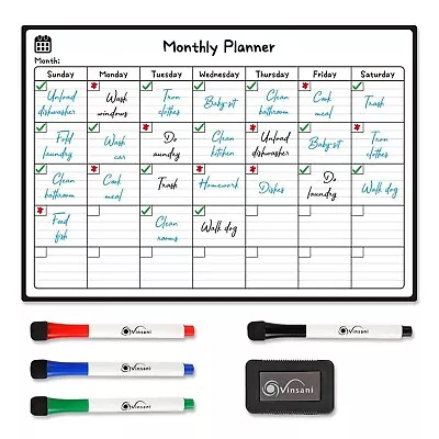 Monthly Magnetic Wall Memo Notes Whiteboard For Home Office Task - A3 • £10.95