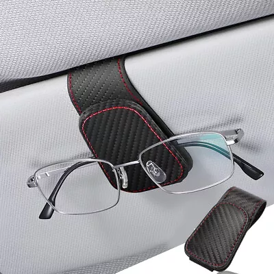 Carbon Fiber Car Interior Parts Sun Visor Sunglasses Clip Holder Car Accessories • $13.19