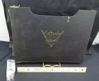 RCA Victor Victrola Crank Windup Portable Phonograph Record Holder Model 011 ! • $10.95