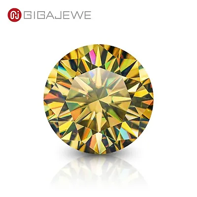 GIGAJEWE Nova Yellow Color Moissanite Stone Loose Gemstone Excellent Round Cut • $14.62