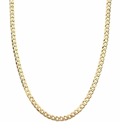 9ct Yellow Gold Curb Chain Necklace - 16  18  20  22  24  ~ Solid 3mm Link • £235.95