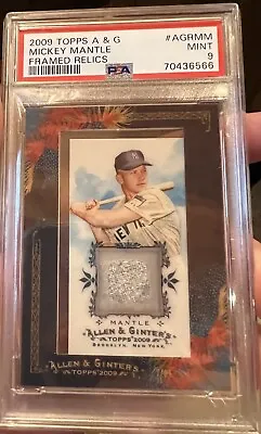 2009 Topps Allen Ginter Mickey Mantle Game Worn Pants Framed Patch PSA 9 • $599