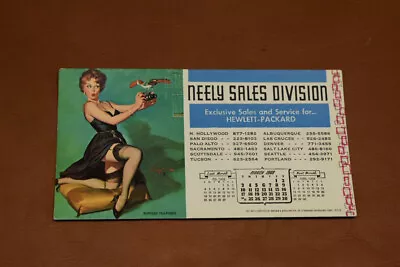 Elvgren Calendar Pin Up Ink Blotter Neely Enterprises-Ruffled Feathers Mar. 1968 • $12.95