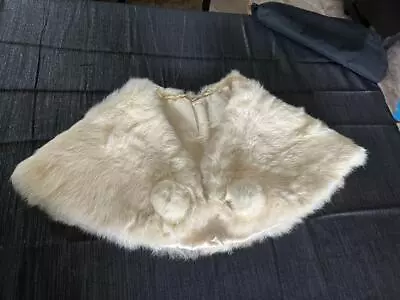 Vtg. Ivory Rabbit Fur Stole/cape Great For A Winter Wedding Or Holiday!! 1 Size • $34.95