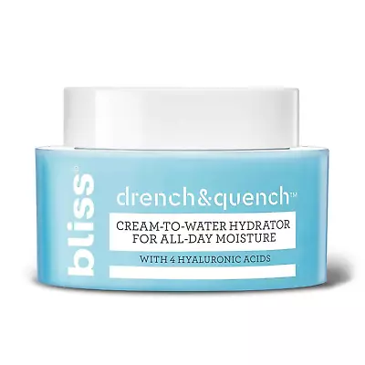 Bliss Drench And Quench Cream-To-Water Moisturizer & Hydrating Skin Cream 1.7 Oz • $14.43
