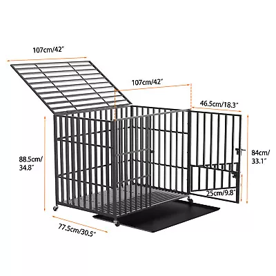 BingoPaw Large Dog Crate 2 Tier Stackable Metal Pet Cage Kennels Steel Lock • $219.92