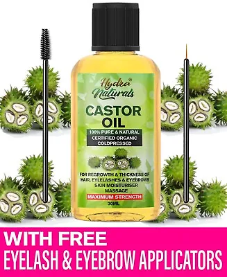 100% Pure Organic Castor Oil For Eyelashes ❤️ Eyebrows Hair Growth Body Care 🔥✅ • £3.79