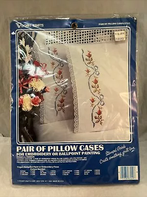 Vogart Crafts Pillow Cases For Embroidery Or Painting Cross Stitch Flowers Bows • $16.99