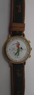 Pre-Owned Men's Cardini Quartz Novelty Golf Watch Genuine Leather Strap • $18.99