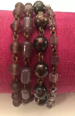 Kaari Meng Of SoHo NY Designer Vintage Violeta  Glass 4row Bracelet • $68