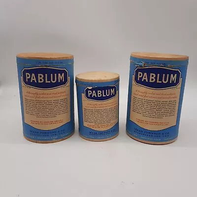 Vintage Pablum Baby Cereal Packaging Cardboard Paper Set Of 3 Mead Johnson & Co • $34.99