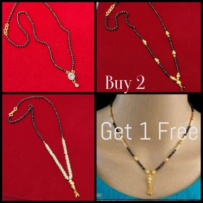 $31.90 • Buy Indian Mangalsutra Garnet Necklace Black Bridal Beads Ethnic Traditional Jewelry