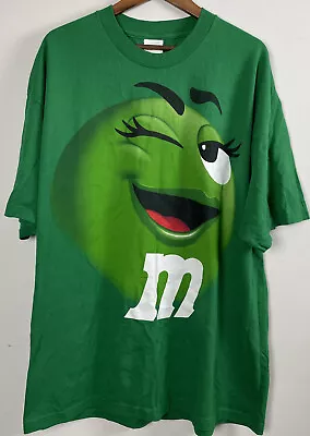 Unisex Short Sleeve Crew Neck Cotton Ms. Green M&M  Chocolate Candy Shirt 2XL • $18