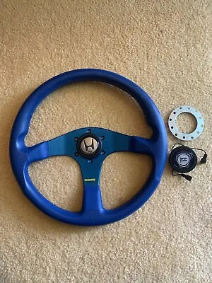 MOMO Leather Steering Wheel Millenium Sport Blue 350mm • $2500.65